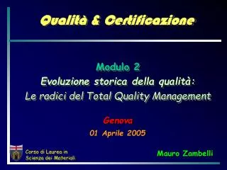 qualit certificazione