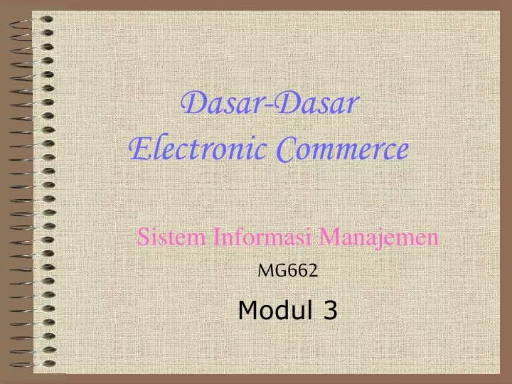 dasar dasar electronic commerce