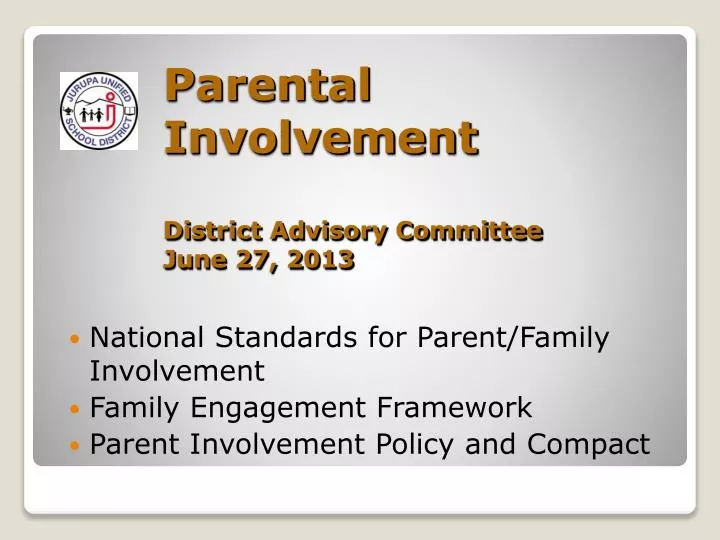 parental involvement district advisory committee june 27 2013