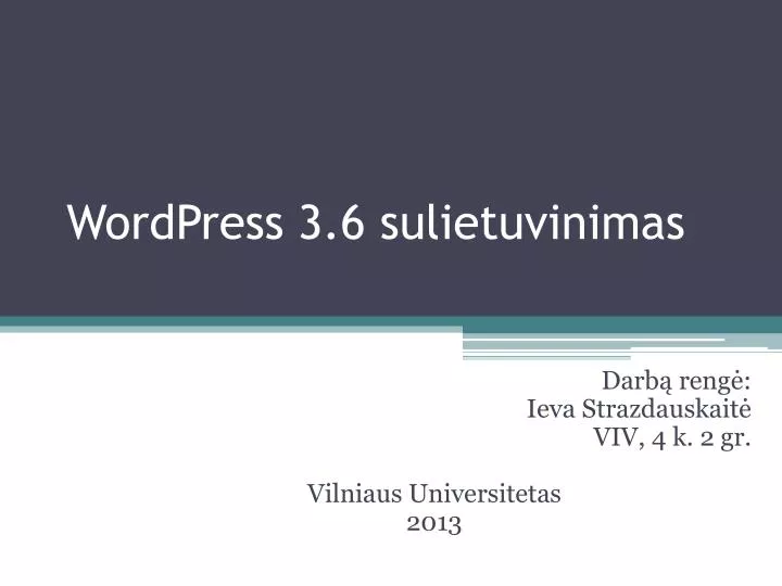 wordpress 3 6 sulietuvinimas