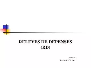 releves de depenses rd module 2 section 4 tr no 1