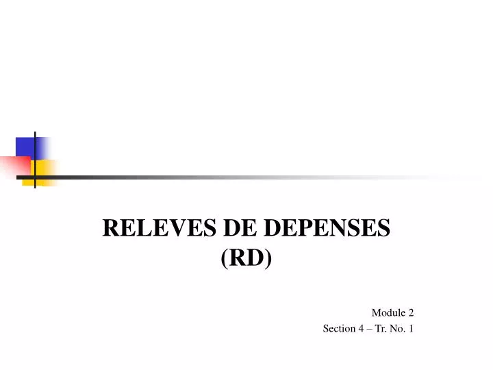 releves de depenses rd module 2 section 4 tr no 1