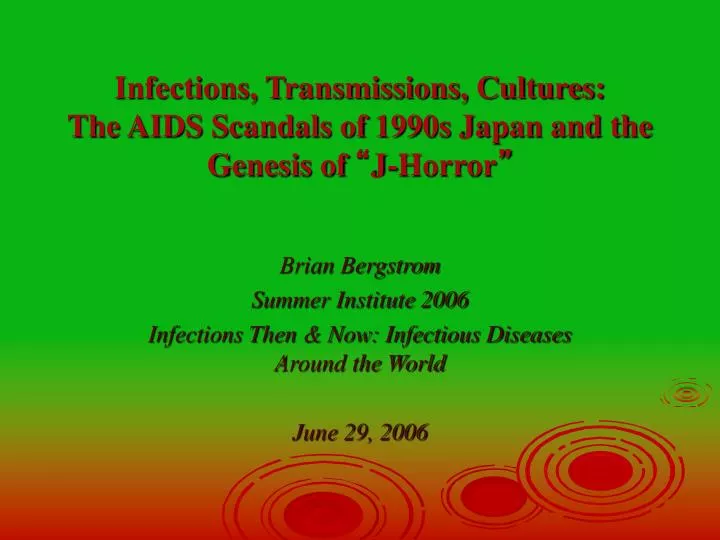 infections transmissions cultures the aids scandals of 1990s japan and the genesis of j horror