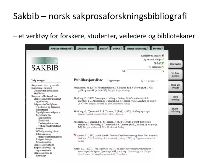 sakbib norsk sakprosaforskningsbibliografi