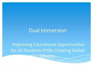 Definition of a Dual Immersion Program