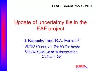 Update of uncertainty file in the EAF project