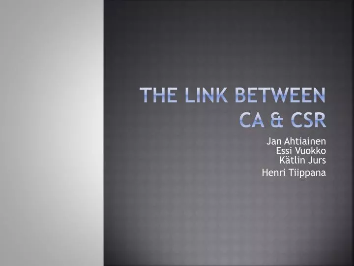 the link between ca csr