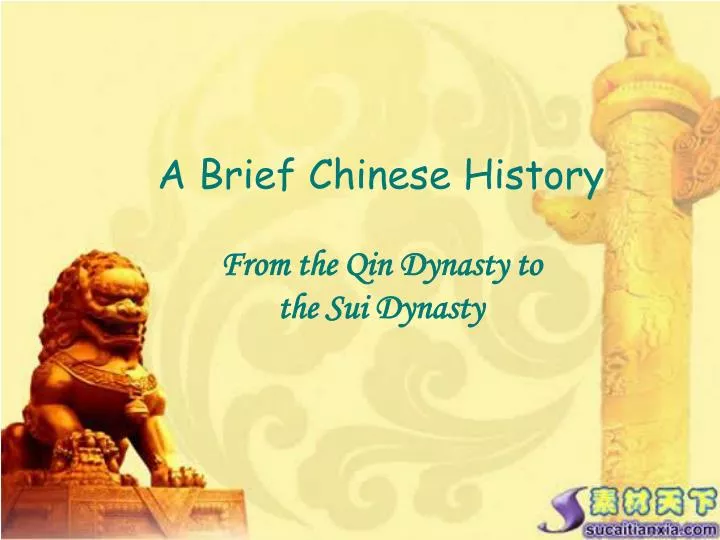 a brief chinese history from the qin dynasty to the sui dynasty