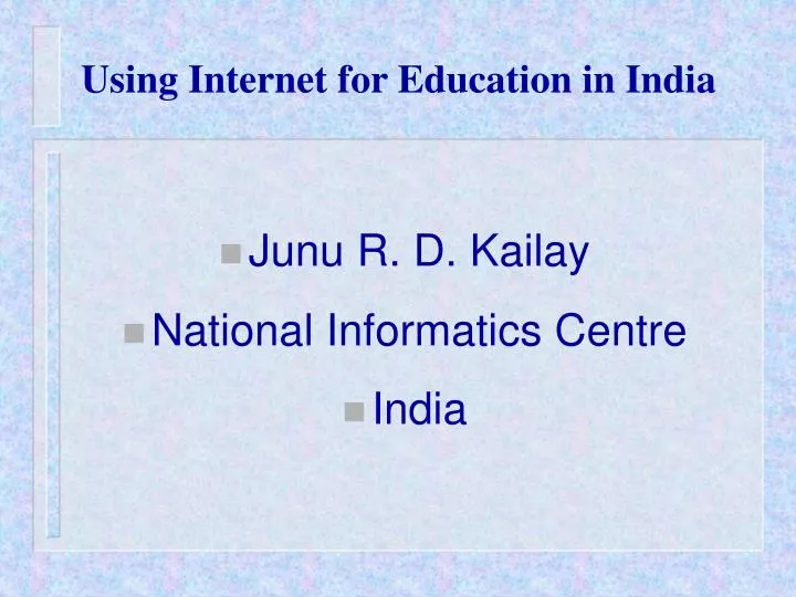 using internet for education in india