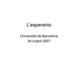 l esperanto