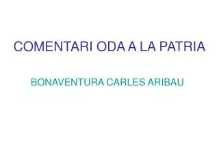 comentari oda a la patria