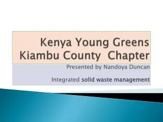 Kenya Young Greens Kiambu County Chapter