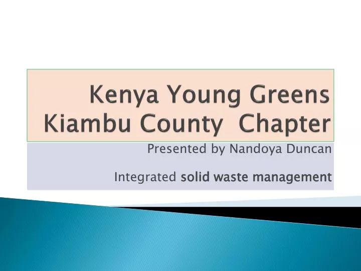 kenya young greens kiambu county chapter