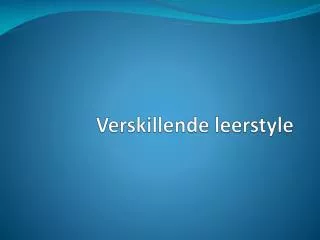 verskillende leerstyle