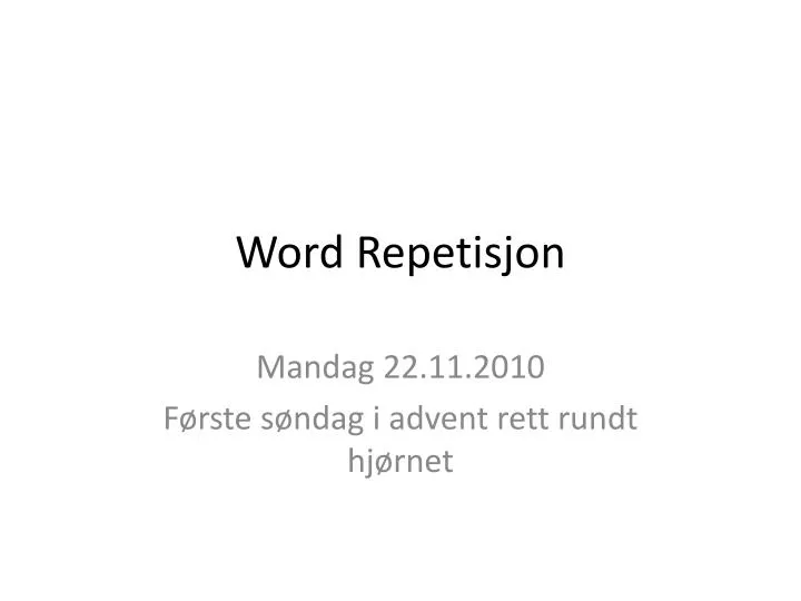 word repetisjon