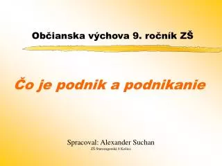 o je podnik a podnikanie
