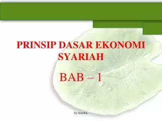prinsip dasar ekonomi syariah