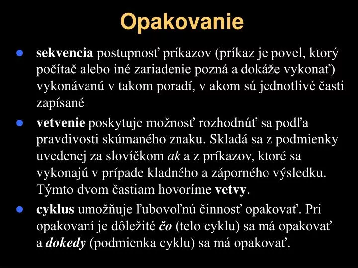 opakovanie