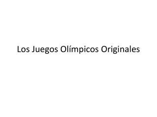 los juegos ol mpicos originales