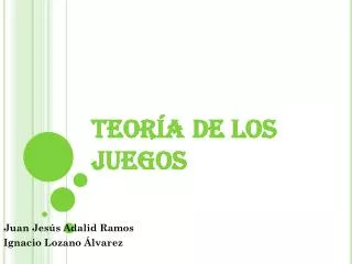 teor a de los juegos