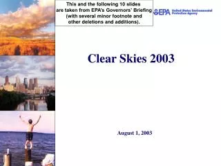 Clear Skies 2003