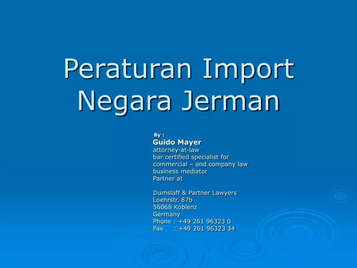 peraturan import negara jerman