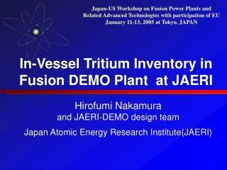 In-Vessel Tritium Inventory in Fusion DEMO Plant at JAERI