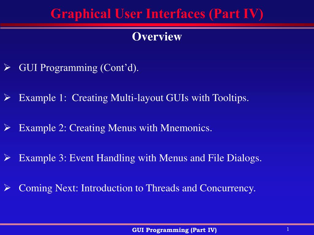 PPT - Graphical User Interfaces (Part IV) PowerPoint Presentation, free ...