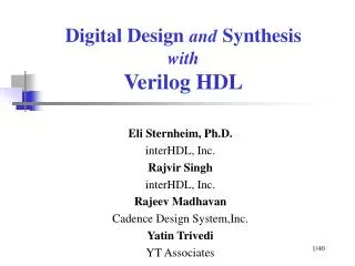 Digital Design and Synthesis with Verilog HDL