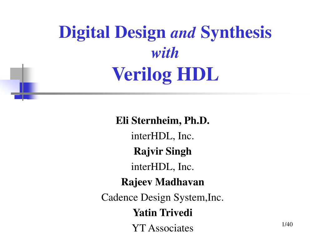 PPT - Digital Design and Synthesis with Verilog HDL PowerPoint ...