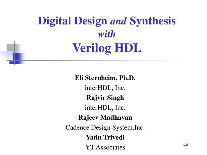 digital design and synthesis with verilog hdl