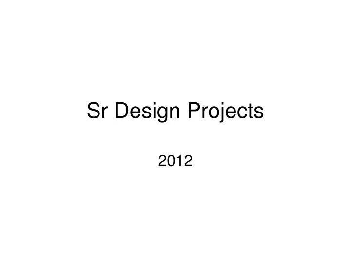 sr design projects