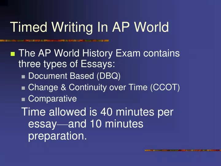 timed writing in ap world
