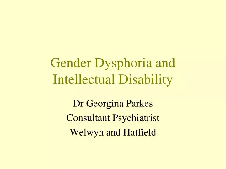 gender dysphoria and intellectual disability