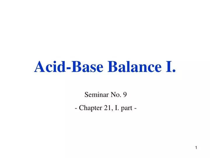 acid base balance i
