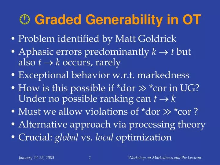 graded generability in ot