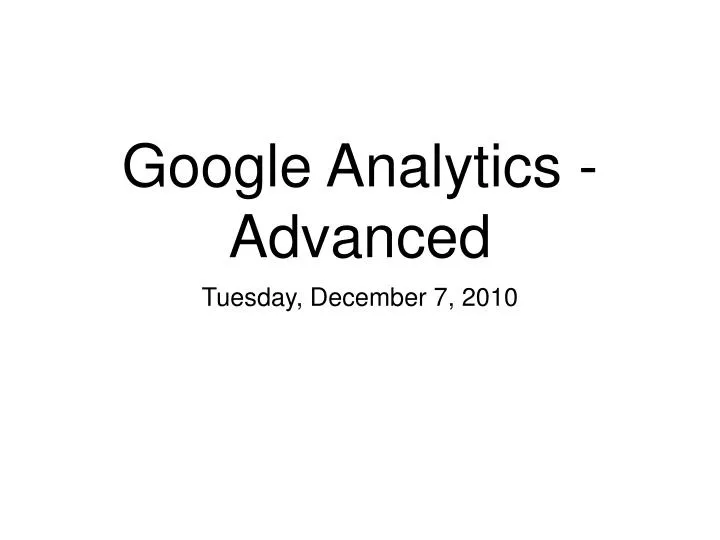 google analytics advanced