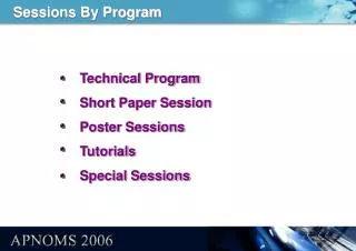 Sessions By Program