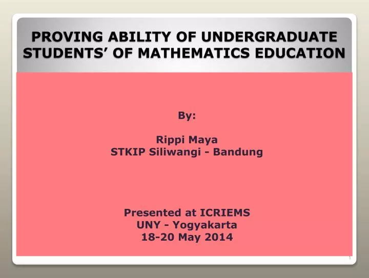 proving ability of undergraduate students of mathematics education