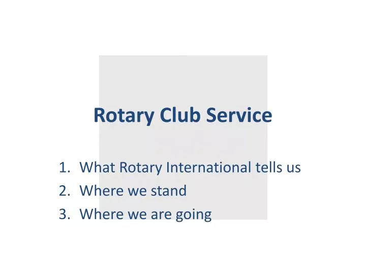 rotary club service