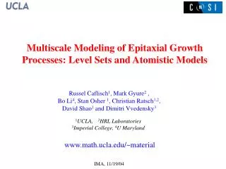 Multiscale Modeling of Epitaxial Growth Processes: Level Sets and Atomistic Models