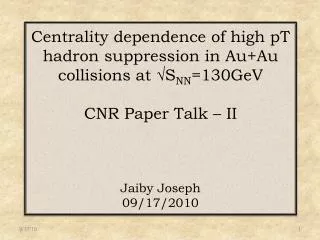 Centrality dependence of high pT hadron suppression in Au+Au collisions at ?S NN =130GeV