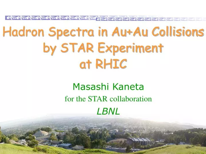 hadron spectra in au au collisions by star experiment at rhic