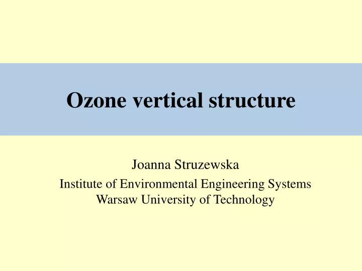 ozone vertical structure