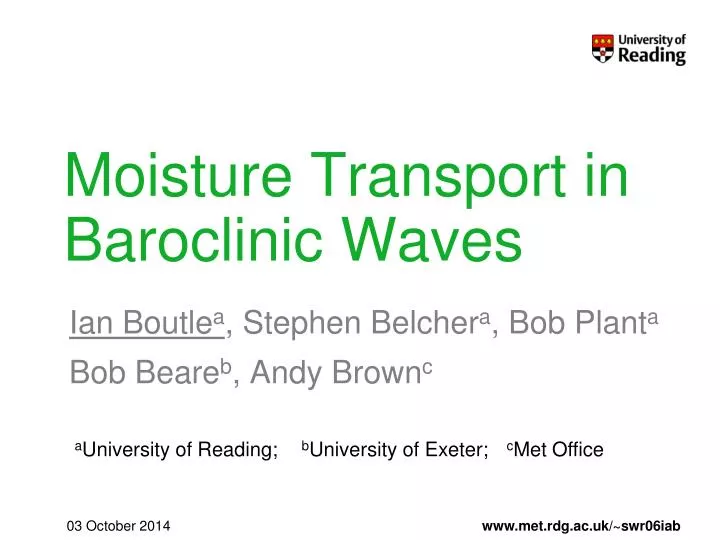 moisture transport in baroclinic waves