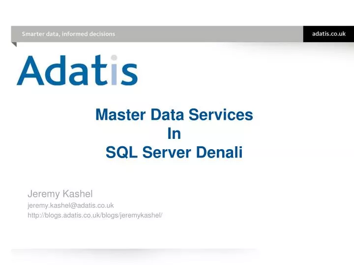 master data services in sql server denali
