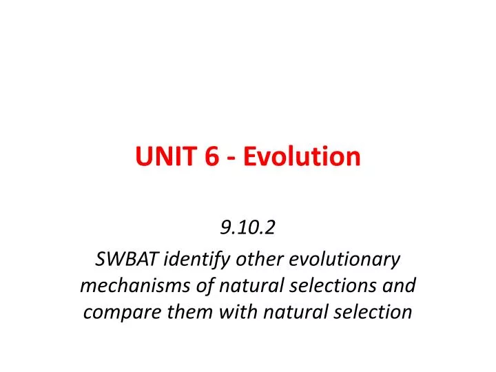 unit 6 evolution