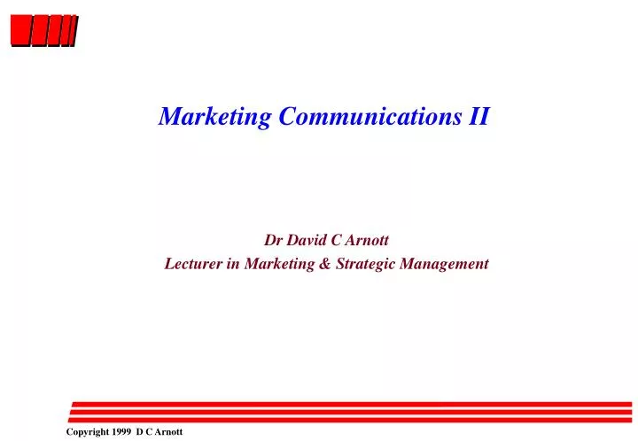 marketing communications ii