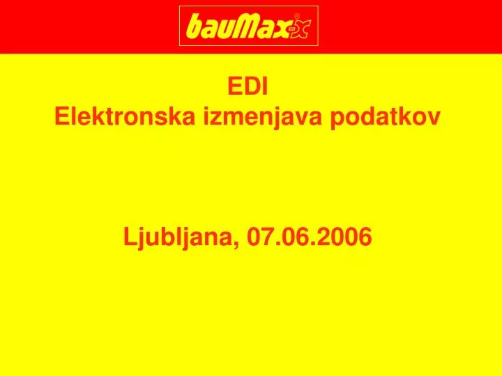 edi elektronska izmenjava podatkov ljubljana 07 06 2006