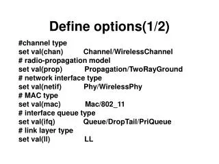 Define options(1/2)